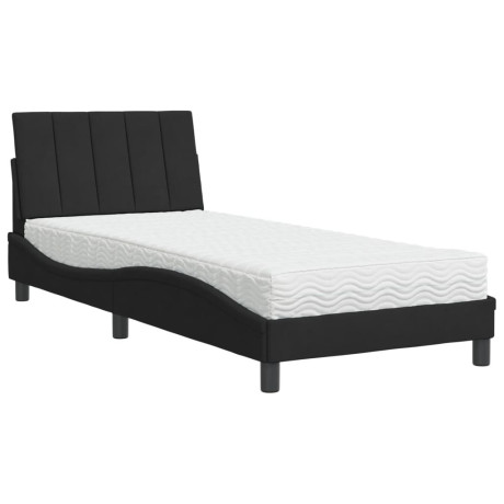 vidaXL Bed met matras fluweel zwart 90x200 cm afbeelding2 - 1