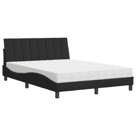 vidaXL Bed met matras fluweel zwart 120x200 cm afbeelding2 - 1