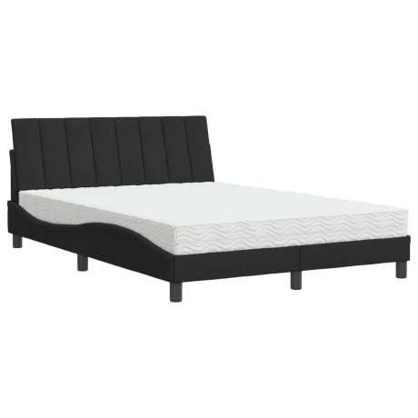 vidaXL Bed met matras fluweel zwart 140x200 cm afbeelding2 - 1