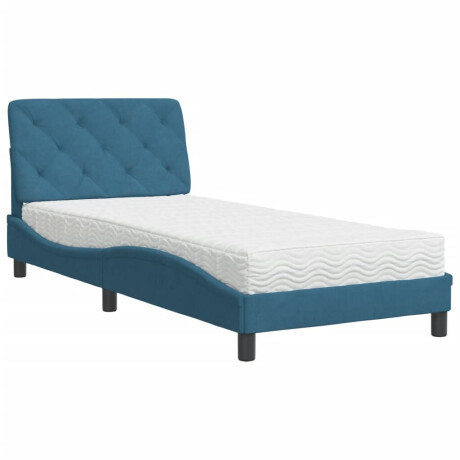 vidaXL Bed met matras fluweel blauw 80x200 cm afbeelding2 - 1