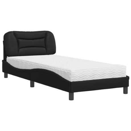 vidaXL Bed met matras kunstleer zwart 90x200 cm afbeelding2 - 1