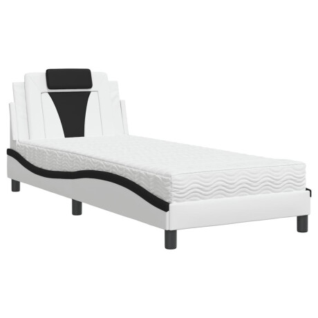vidaXL Bed "Viana" met matras kunstleer zwart en wit 80x200 cm afbeelding2 - 1