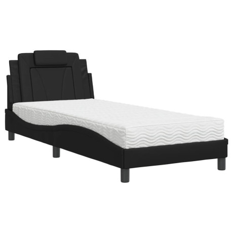 vidaXL Bed met matras kunstleer zwart 90x200 cm afbeelding2 - 1