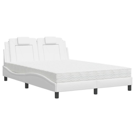 vidaXL Bed "Viana" met matras kunstleer wit 140x200 cm afbeelding2 - 1