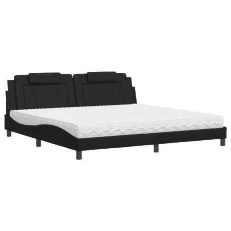 vidaXL Bed met matras kunstleer zwart 200x200 cm afbeelding2 - 1