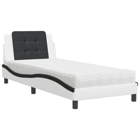 vidaXL Bedframe zonder matras "Zadar" kunstleer zwart en wit 80x200 cm afbeelding2 - 1