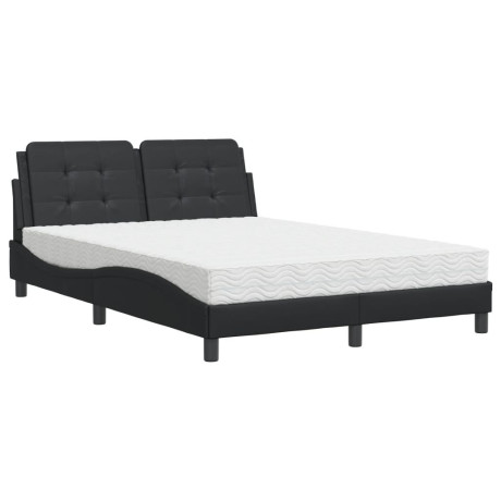 vidaXL Bed met matras kunstleer zwart 120x200 cm afbeelding2 - 1