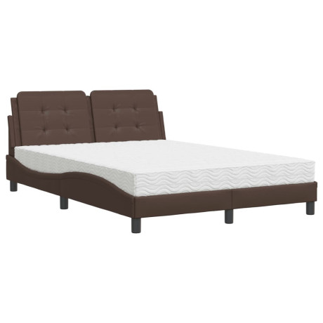 vidaXL Bed met matras kunstleer bruin 120x200 cm afbeelding2 - 1