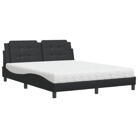 vidaXL Bed met matras "Zadar" kunstleer zwart 160x200 cm afbeelding2 - 1