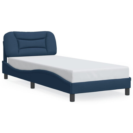 vidaXL Bedframe met LED zonder matras "Hvar" 80x200 cm stof blauw afbeelding2 - 1