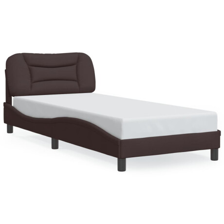 vidaXL Bedframe met LED zonder matras "Hvar" 90x190 cm stof donkerbruin afbeelding2 - 1