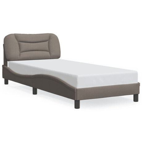 vidaXL Bedframe met LED zonder matras "Hvar" 90x200 cm stof taupe afbeelding2 - 1