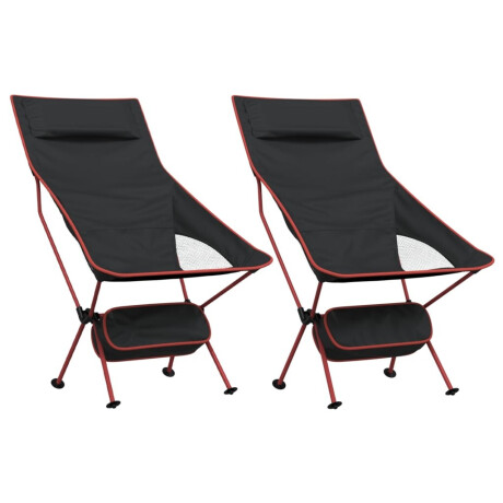 vidaXL Campingstoelen 2 st inklapbaar oxford stof en aluminium zwart afbeelding2 - 1