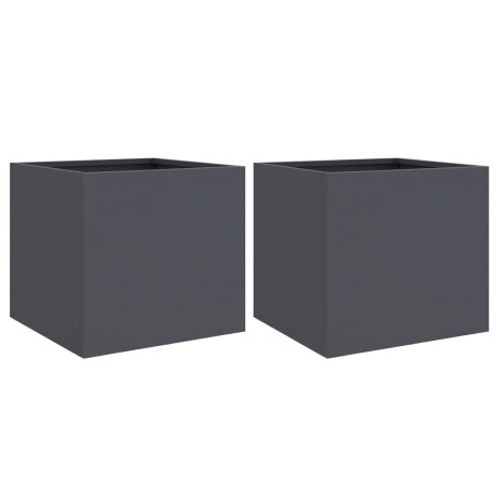 vidaXL Plantenbakken 2 st 32x30x29 cm staal antracietkleurig afbeelding2 - 1