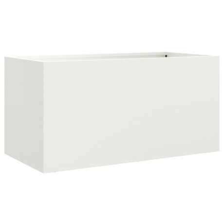 vidaXL Plantenbak 62x30x29 cm staal wit afbeelding2 - 1