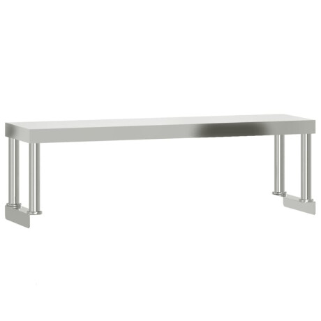 vidaXL Verhoging voor werktafel 110x30x35 cm roestvrij staal afbeelding2 - 1