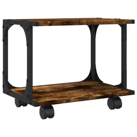 vidaXL Printerkastje 2-laags 41x28x33,5 cm bewerkt hout gerookt eiken afbeelding2 - 1