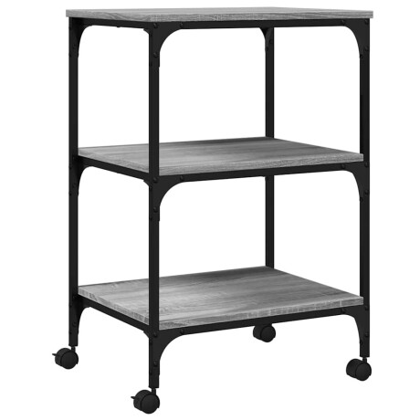 vidaXL Printerkastje 3-laags 50x41x75 cm bewerkt hout grijs sonoma afbeelding2 - 1
