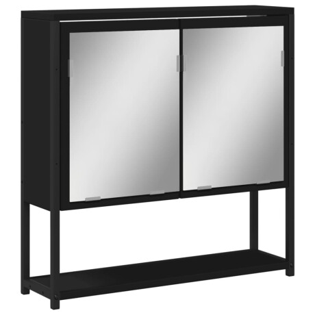 vidaXL Badkamerspiegelkast 60x16x60 cm bewerkt hout zwart afbeelding2 - 1