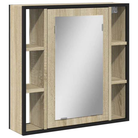 vidaXL Badkamerspiegelkast 60x16x60 cm bewerkt hout sonoma eikenkleur afbeelding2 - 1