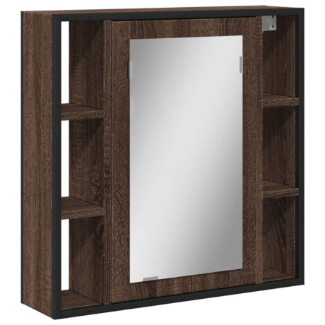 vidaXL Badkamerspiegelkast 60x16x60 cm bewerkt hout bruin eikenkleurig afbeelding2 - 1