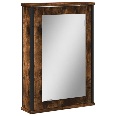 vidaXL Badkamerspiegelkast 42x12x60 cm bewerkt hout gerookt eikenkleur afbeelding2 - 1
