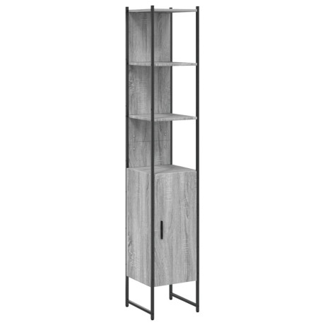vidaXL Badkamerkast 33x33x185,5 cm bewerkt hout grijs sonoma eiken afbeelding2 - 1