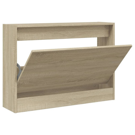 vidaXL Schoenenkast 80x21x57 cm bewerkt hout sonoma eikenkleurig afbeelding2 - 1