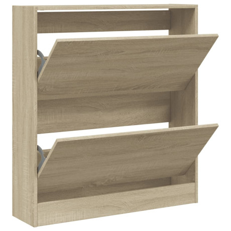 vidaXL Schoenenkast 80x21x87,5 cm bewerkt hout sonoma eikenkleurig afbeelding2 - 1