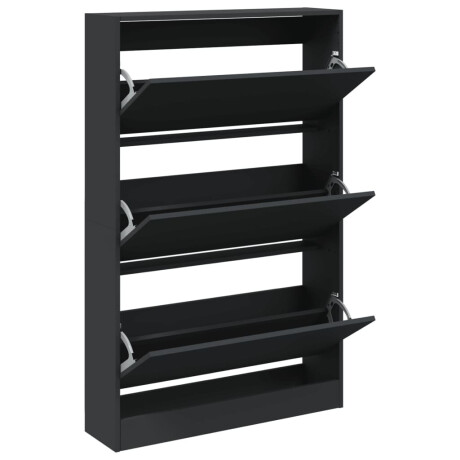 vidaXL Schoenenkast 80x21x125,5 cm bewerkt hout zwart afbeelding2 - 1