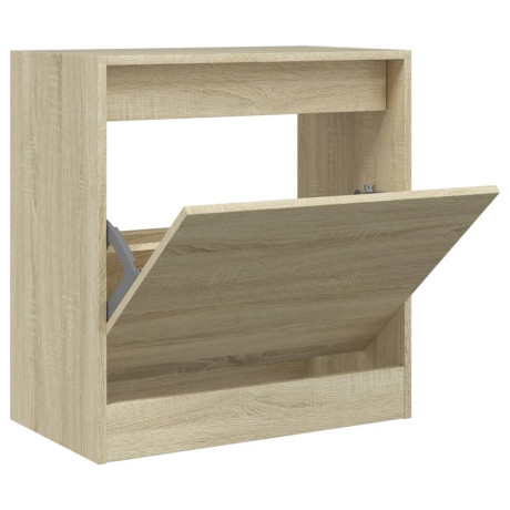 vidaXL Schoenenkast 60x34x63,5 cm bewerkt hout sonoma eikenkleurig afbeelding2 - 1