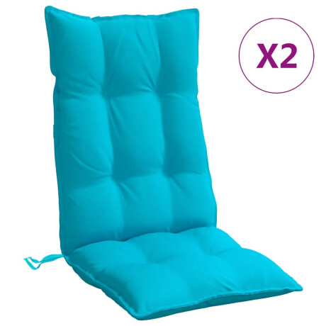 vidaXL Stoelkussens 2 st hoge rug oxford stof turquoise afbeelding2 - 1