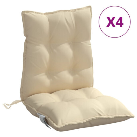 vidaXL Stoelkussens 4 st lage rug oxford stof beige afbeelding2 - 1