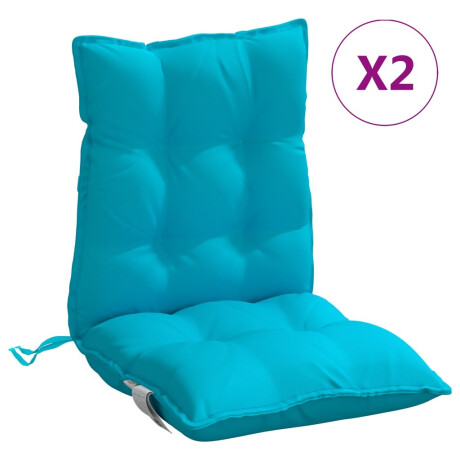 vidaXL Stoelkussens 2 st lage rug oxford stof turquoise afbeelding2 - 1