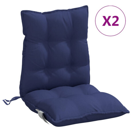 vidaXL Stoelkussens 2 st lage rug oxford stof marineblauw afbeelding2 - 1