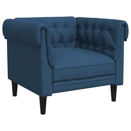 vidaXL Fauteuil Chesterfield-stijl stof blauw afbeelding2 - 1