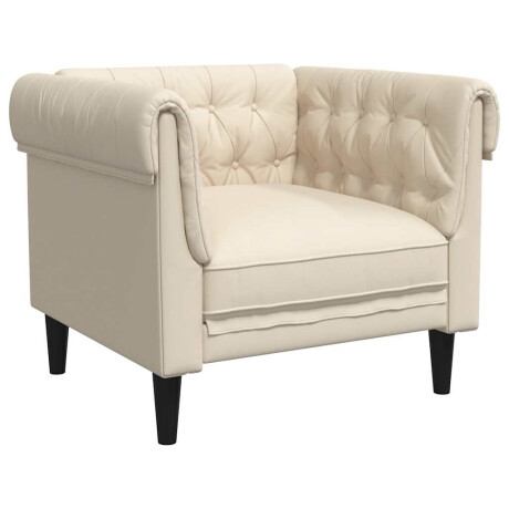 vidaXL Fauteuil Chesterfield-stijl linnen afbeelding2 - 1