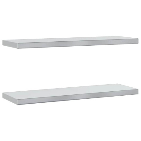 vidaXL Wandschappen 2 st 75x23,5x3 cm roestvrijstaal zilverkleurig afbeelding2 - 1