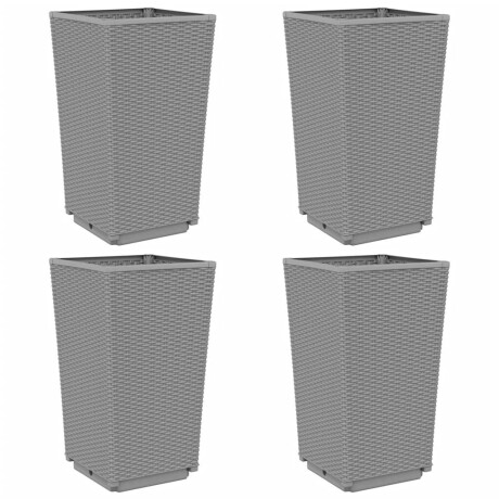 vidaXL Plantenbakken 4 st 32,5x32,5x57 cm polypropeen lichtgrijs afbeelding2 - 1