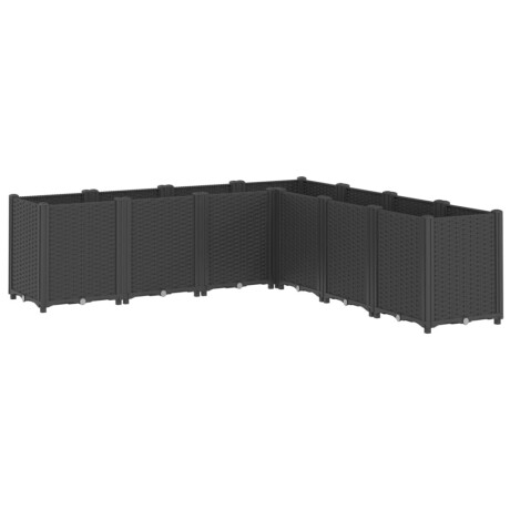 vidaXL Plantenbak 160x160x53 cm polypropeen zwart afbeelding2 - 1