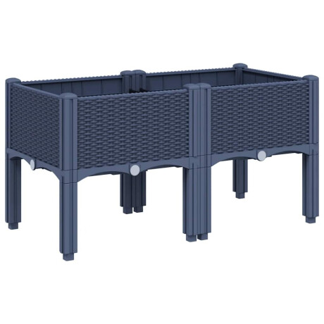 vidaXL Plantenbak met poten 80x40x42 cm polypropeen blauwgrijs afbeelding2 - 1