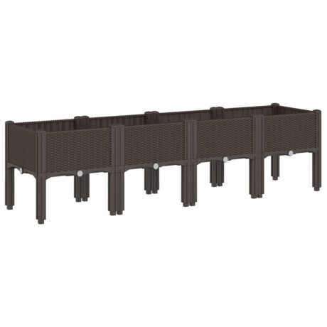 vidaXL Plantenbak met poten 160x40x42 cm polypropeen bruin afbeelding2 - 1
