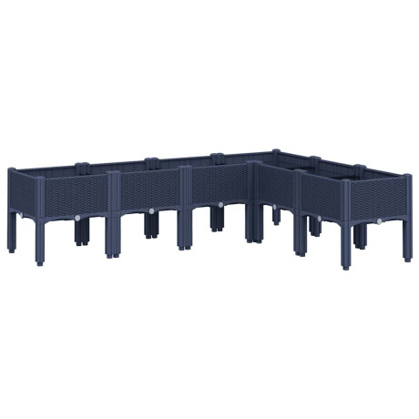 vidaXL Plantenbak met poten 160x120x42 cm polypropeen blauwgrijs afbeelding2 - 1