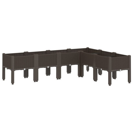 vidaXL Plantenbak met poten 160x120x42 cm polypropeen bruin afbeelding2 - 1