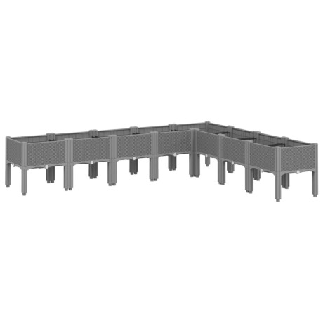 vidaXL Plantenbak met poten 200x160x42 cm polypropeen lichtgrijs afbeelding2 - 1