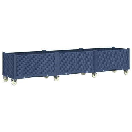vidaXL Plantenbak met wielen 240x50x54 cm polypropeen blauwgrijs afbeelding2 - 1