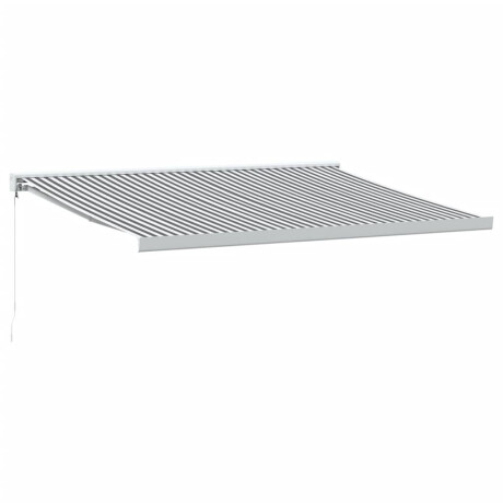 vidaXL Luifel uittrekbaar 4,5x3 m stof en aluminium antraciet en wit afbeelding2 - 1