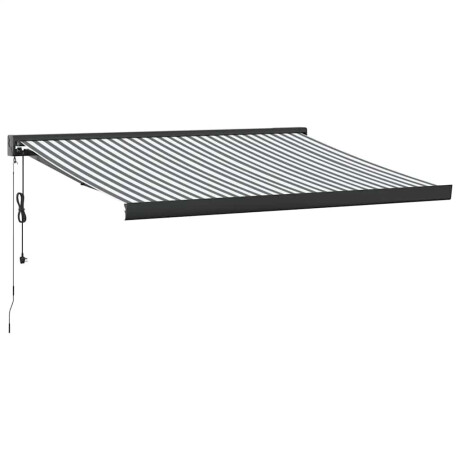 vidaXL Luifel uittrekbaar 3x2,5 m stof en aluminium antraciet en wit afbeelding2 - 1