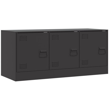 vidaXL Tv-meubel 99x39x44 cm staal zwart afbeelding2 - 1