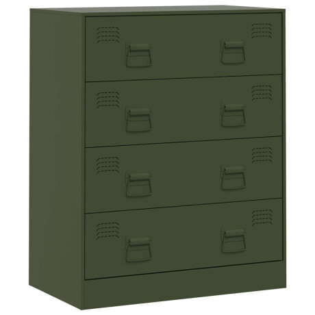 vidaXL Dressoir 67x39x83 cm staal olijfgroen afbeelding2 - 1
